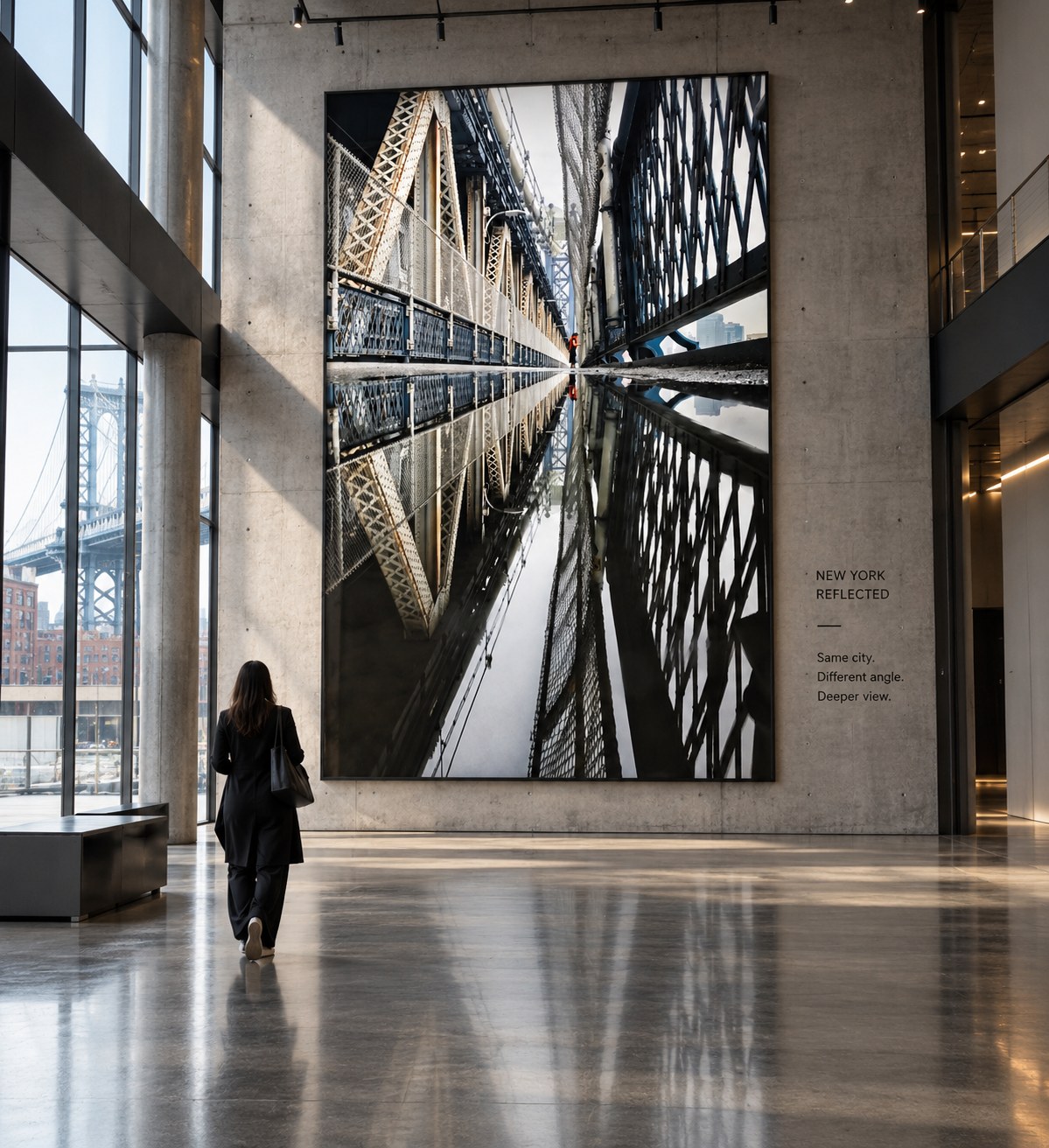 The print shown at architectural scale in a New York interior.