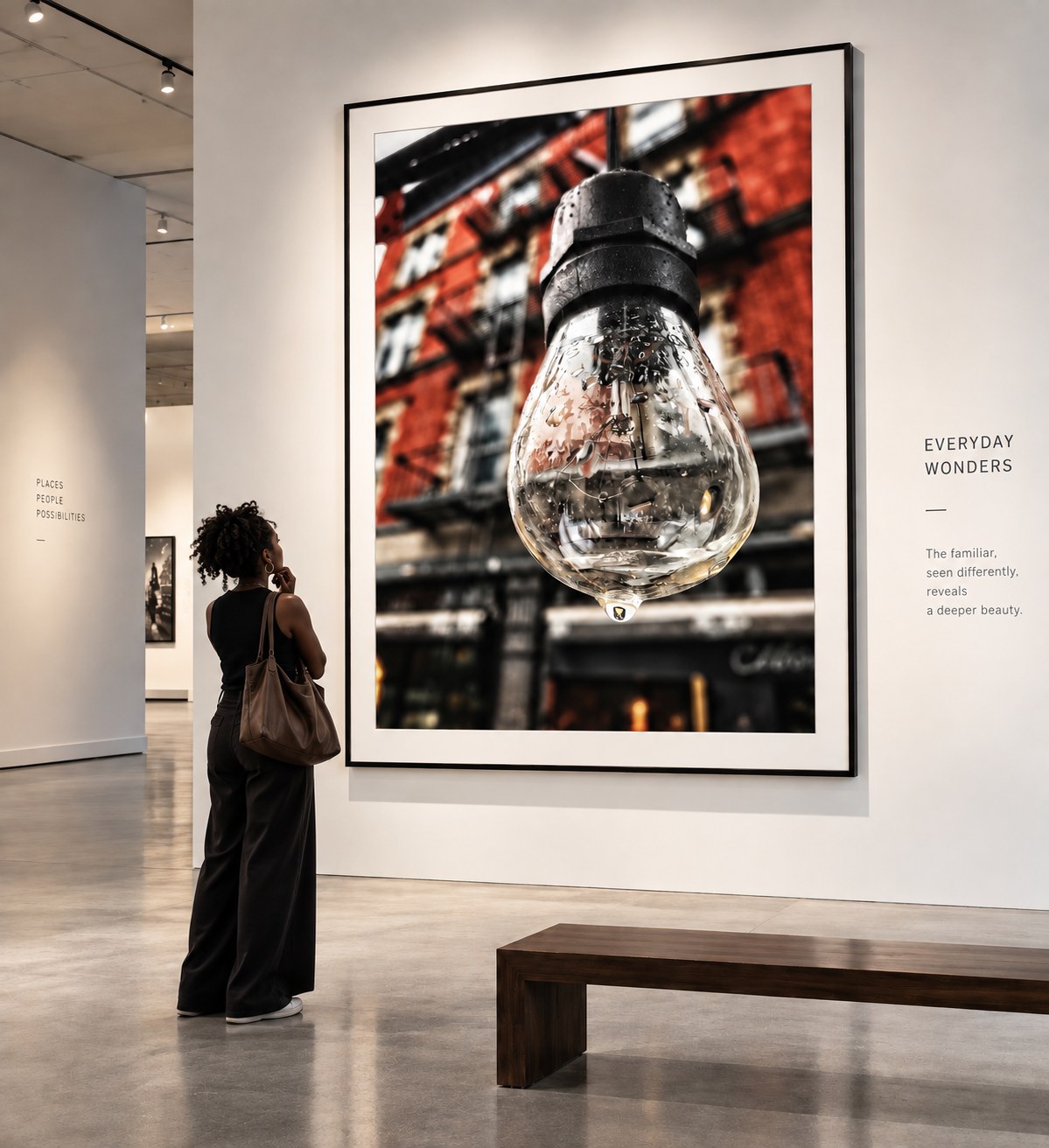 The print shown at architectural scale in a New York gallery.