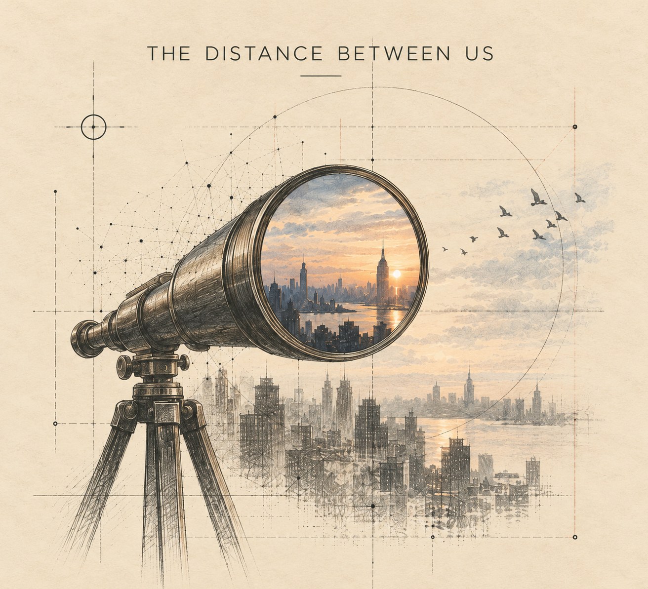 Illustrated plate for the collection The Distance Between Us.